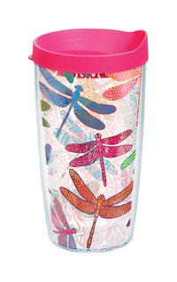 Tervis 16 oz Dragonfly Mandala Multicolored BPA Free Tumbler with Lid