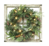 Celebrations Prelit Green Wreath 24 in. Dia. Warm White (Pack of 3)