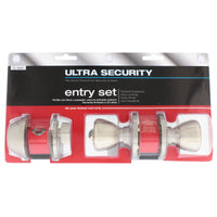 Ultra Security Satin Nickel Deadbolt and Entry Door Knob KW1 1-3/4 in.