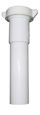 Lavatory Drain Extension, White PVC, 1-1/4-In. Tube x 12-In.