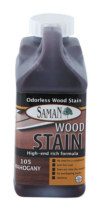 Saman Semi-Transparent Mahogany Water-Based Wood Stain 32 oz