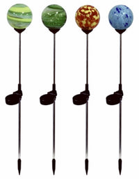 Solar Sphere Light, Deco Glass, Assorted Colors (Pack of 6)