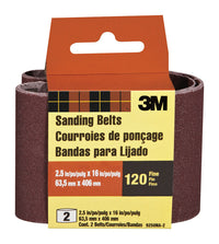 3M 16 in. L X 2-1/2 in. W Aluminum Oxide Sanding Belt 120 Grit Fine 2 pk