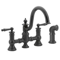 Wrought iron two-handle high arc kitchen faucet