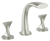 Ultra Faucets Twist Brushed Nickel Widespread Bathroom Sink Faucet 6-10 in.