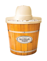 Nostalgia  Brown  4 qt. Ice Cream Maker  15 in. H x 13 in. W x 13 in. L