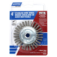 Norton 4 in. Wire Wheel Brush Stainless Steel 12500 rpm 1 pc