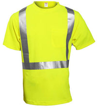 Hi-Viz T-Shirt, ANSI 107 Class II, Lime Yellow, XXL