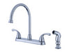 Ultra Faucets Two Handle Chrome Kitchen Faucet Side Sprayer Included