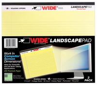 Roaring Spring Paper Company 74511 11 X 9-1/2 Canary College Ruled Wide Landscape Pad 2 Count