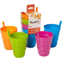 Arrow Home Products Assorted Plastic Cup Sip-A-Cup 4 in. D 4 pk