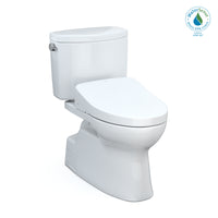 TOTO® WASHLET+® Vespin® II Two-Piece Elongated 1.28 GPF Toilet and WASHLET+® S500e Contemporary Bidet Seat, Cotton White - MW4743046CEFG#01