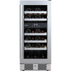 23 BOTTLE 15 BUILT-IN DUAL ZONE STAINLESS STEEL WINE REFRIGERATOR RIGHT HINGED