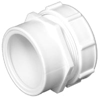 Male Trap Adapter, Schedule 40 DWV PVC, S x SJ, White, 1.5 x 1.5-In.