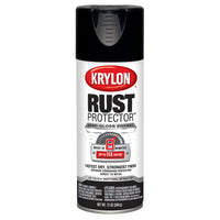 Krylon Rust Protector Semi-Gloss Black Spray Paint 12 oz. (Pack of 6)