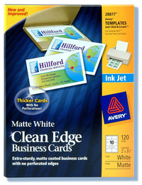 Avery 28877 White Ink Jet Printer Business Cards 120 Count (Pack of 5)