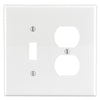 Leviton White 2 gang Nylon Duplex/Toggle Wall Plate 1 pk