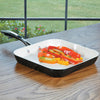 Ceramica Deluxe 11 in Ceramic Square Grill Pan - Black