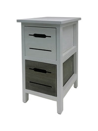 Shadloo  16 in. H x 7-1/2 in. W x 10-1/2 in. D Gray/Natural  Wood  Storage Cabinet