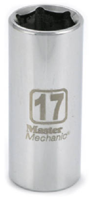 Metric Deep Well Socket, 6-Point, 3/8-Inch Drive, 17mm