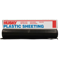 Husky Plastic Sheeting 4 mil T X 20 ft. W X 50 ft. L Polyethylene Black 1