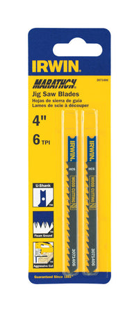 Irwin  Marathon  4 in. Carbon Steel  U-Shank  Jig Saw Blade  6 TPI 2 pk