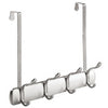 Interdesign Brushed Nickel Bruschia Metal Over-The-Door Rack 13 x 4.42 x 11.25 in. (Pack of 4)