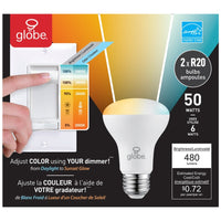 Globe Electric  R20  E26 (Medium)  LED Bulb  Daylight  50 Watt Equivalence 2 pk