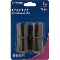 Softtouch Rubber Leg Tip Black Round 1 in. W X 1.5 in. L 4 pk