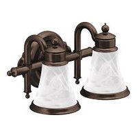 OIL RUBBED BRONZE TWO GLOBE BATH LIGHT