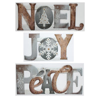 Open Road Brands Die Cut Words Christmas Sign Metal (Pack of 6)