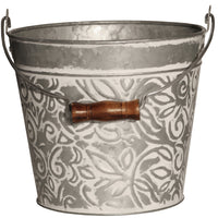 Robert Allen 7 in.   H X 8 in.   W Metal Planter Whitewash