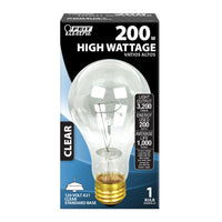 Feit Electric 200 W A21 A-Line Incandescent Bulb E26 (Medium) Clear 1 pk