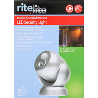 Rite Lite Motion-Sensing Battery Powered LED Silver Security Light