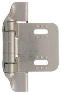 1/4-In. Satin Nickel Semi-Wrap Overlay Hinges, 2-Pk.