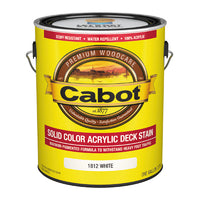 Cabot Solid 1812 Ultra White Water-Based Acrylic Deck Stain 1 gal. (Pack of 4)