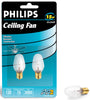 Philips 15 W C7 Decorative Incandescent Bulb E12 (Candelabra) Soft White 2 pk