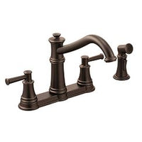 Oil rubbed bronze two-handle high arc kitchen faucet