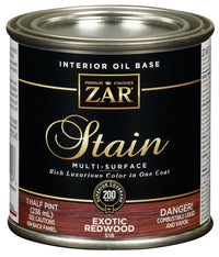 Zar 51806 1 Half Pint Exotic Redwood Interior Oil Base Stain