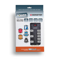 Monster  Just Power It Up  2160 J 6 ft. L 8 outlets Surge Protector