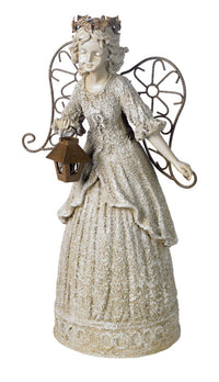 Living Accents Brown/White Resin 9.25 in. H Angel Statue (Pack of 2)