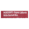 Lundberg Family Farms Organic White Basmati Rice  - Case of 6 - 4 LB