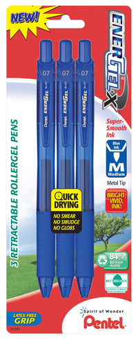 Pentel Bl107bp3c 0.7 Mm Blue Needle Point Gel Pen (Pack of 6)