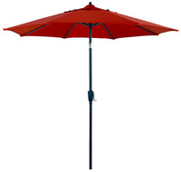 Patio Market Umbrella, Steel Frame, Red Polyester, 9-Ft.