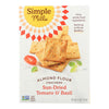 Simple Mills Sun Dried Tomato and Basil Almond Flour Crackers - Case of 6 - 4.25 oz.