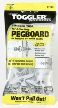 TBS2 Pegboard Wall Anchors, 3/8-1/2-In., 9-Pk.