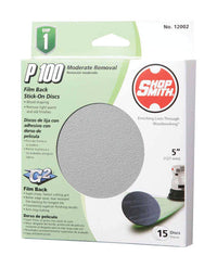 Shopsmith  5 in. Aluminum Oxide  Adhesive  Sanding Disc  100 Grit Medium  15 pk