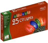 Christmas Lights Set, Multi-Color, C9 Transparent, 25-Ct.