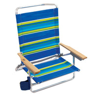 Sand Chair, 5-Position, Wood Arms, Assorted Colors