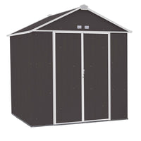 Arrow Ezee 7.6 ft. H x 8 ft. W x 7 ft. D Charcoal / Cream Galvanized Steel Storage Shed